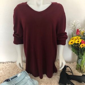 5/$25 DEAL! INC MAROON LONG SLEEVE KNIT SWEATER